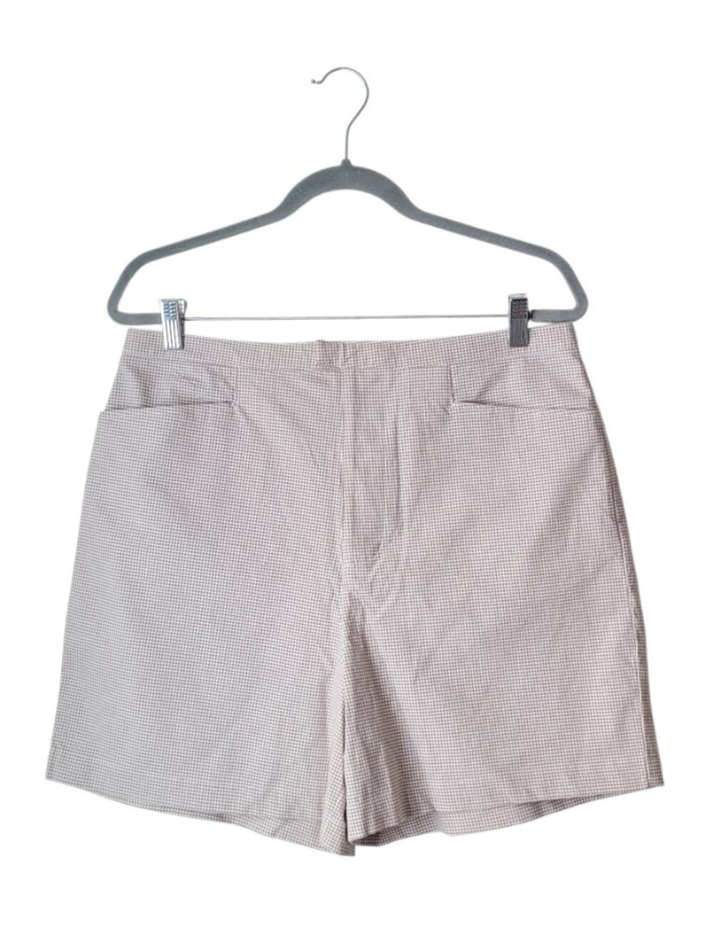 Relativity Plus Size Brown Checkered Chino Shorts